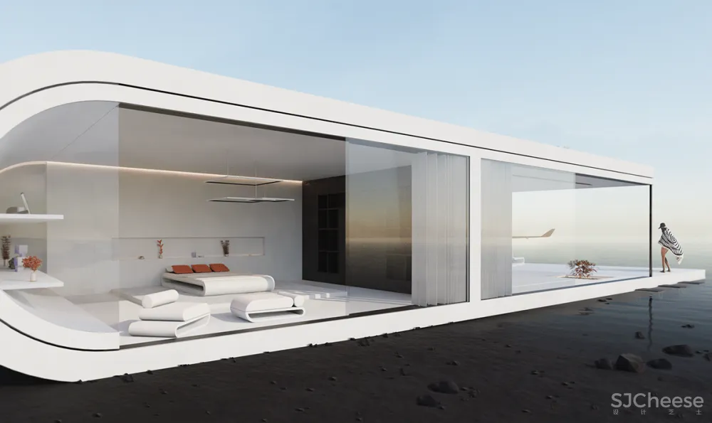 极星新出概念设计,海上别墅配飞机,未来隐世豪宅的样子