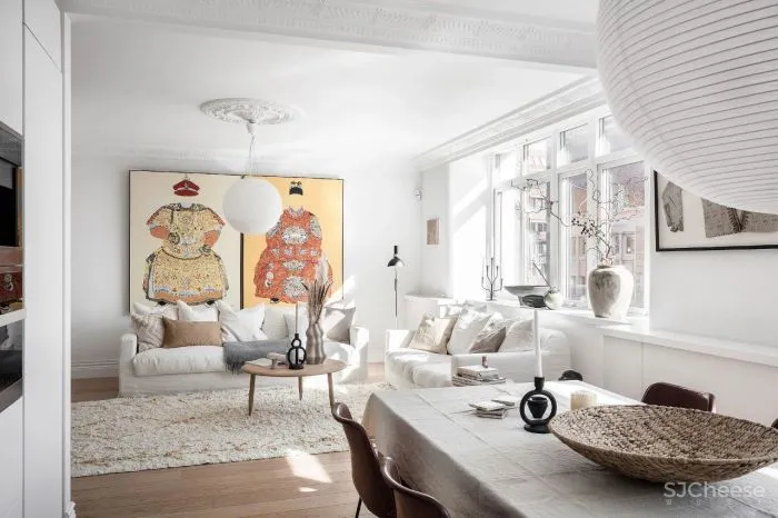 北欧混搭中国风,瑞典87㎡闺蜜同租公寓!