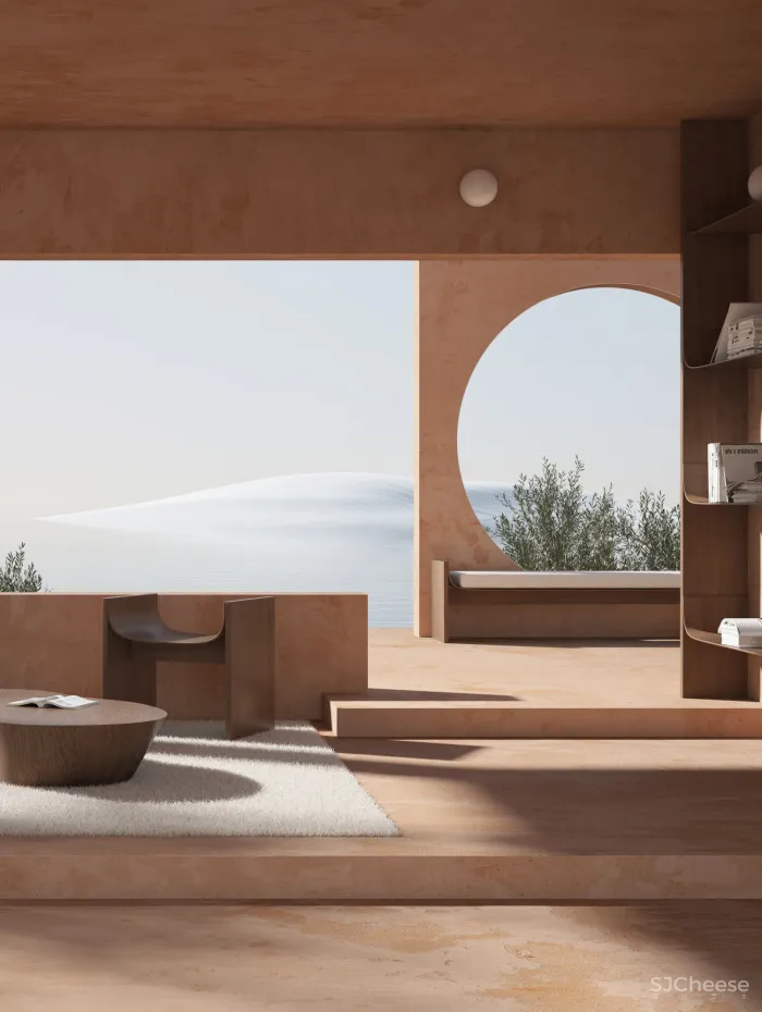 95后小哥做的效果图,同色系更适合极简风