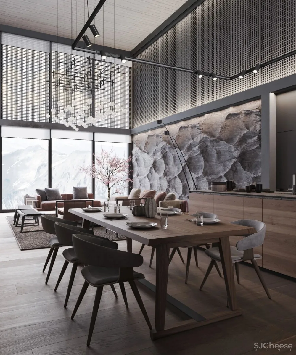 日式与工业风的融合,挪威山坡豪华住宅