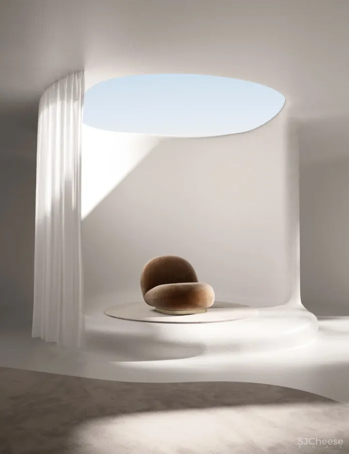 95后小哥做的效果图,同色系更适合极简风