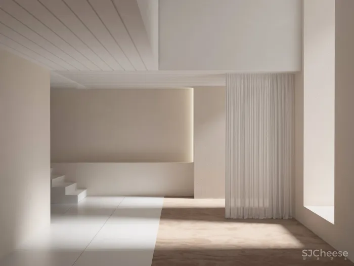 95后小哥做的效果图,同色系更适合极简风