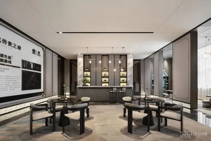 以《千里江山图》为灵感,打造生活与美学并存的空间。