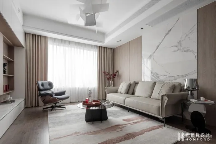 120㎡现代空间,高密度生活下的舒缓居所 宏福樘设计