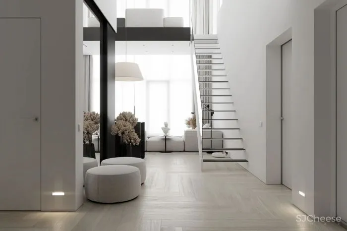 简约风 LOFT,完美演绎黑白调的空间美学