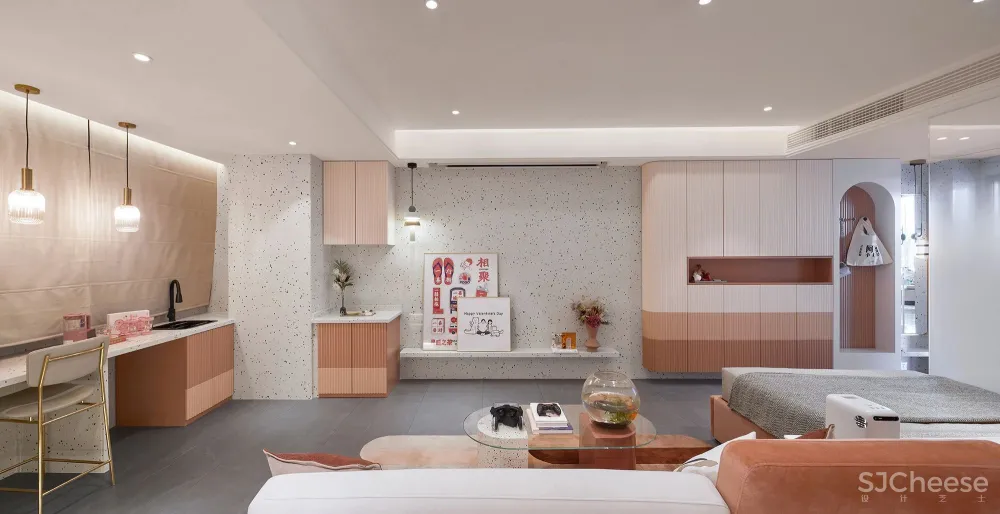 海力设计 两江都汇58㎡ 浪漫“奶茶”风