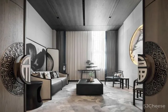 以《千里江山图》为灵感,打造生活与美学并存的空间。