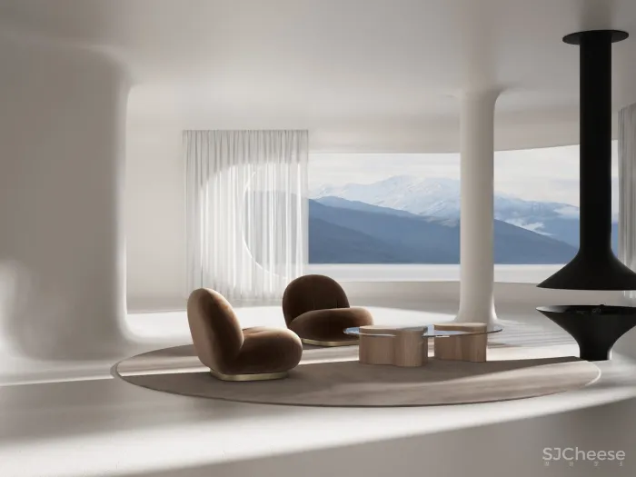 95后小哥做的效果图,同色系更适合极简风