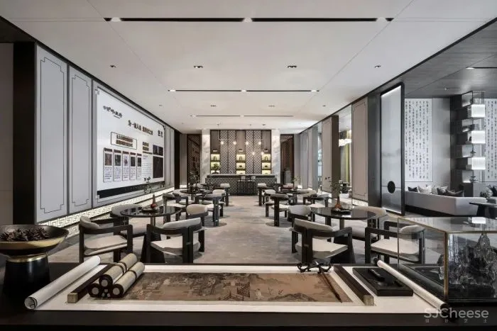 以《千里江山图》为灵感,打造生活与美学并存的空间。