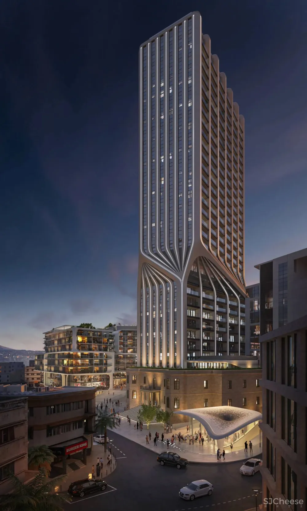 扎哈事务所新作，扭曲的外立面分隔公寓和酒店，独树一帜的「分层」设计！