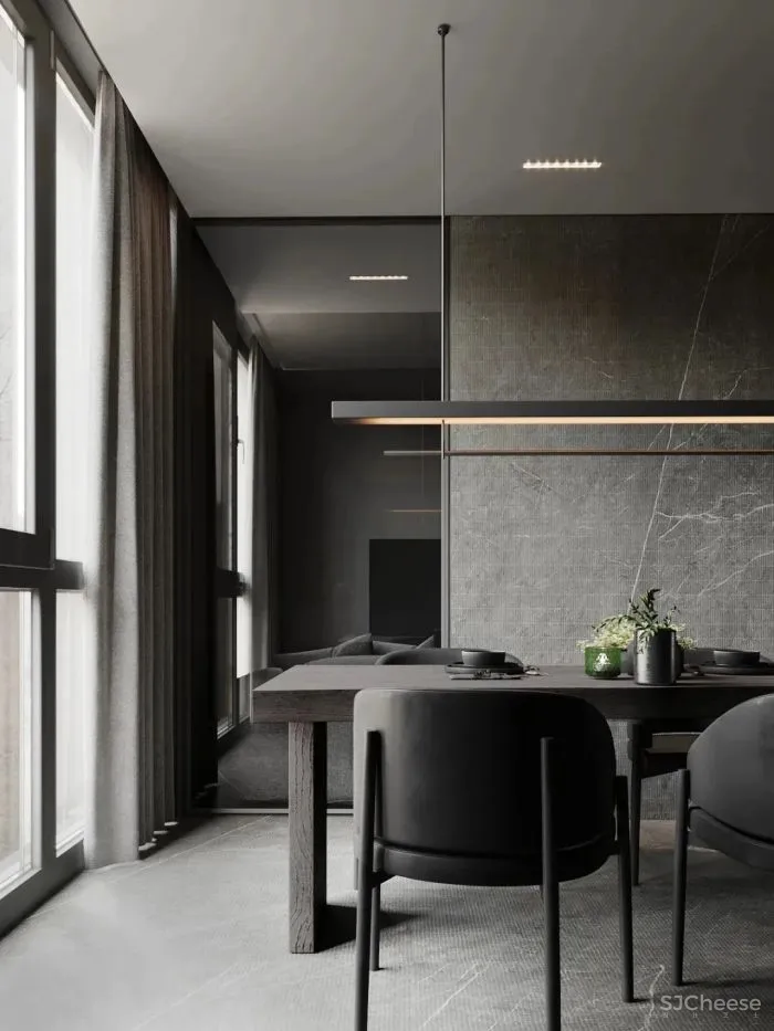 木质肌理 高级灰,优雅低调的现代轻奢美宅