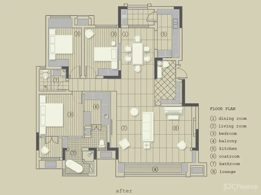 重庆146㎡三口之家,60w装成“赤贫风”,弧线、柚木、肌理,沉静而诗意!