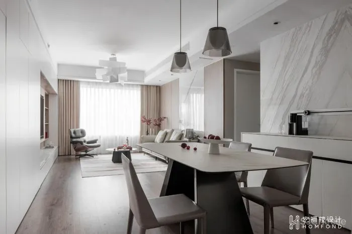 120㎡现代空间,高密度生活下的舒缓居所 宏福樘设计