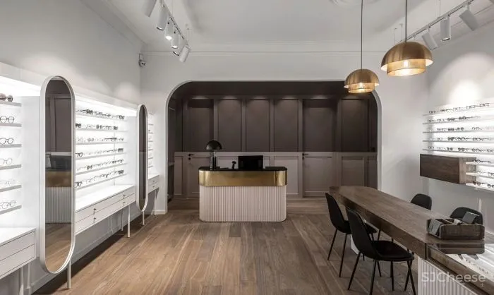 一个温馨家庭的氛围眼镜店设计