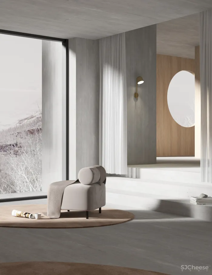 95后小哥做的效果图,同色系更适合极简风