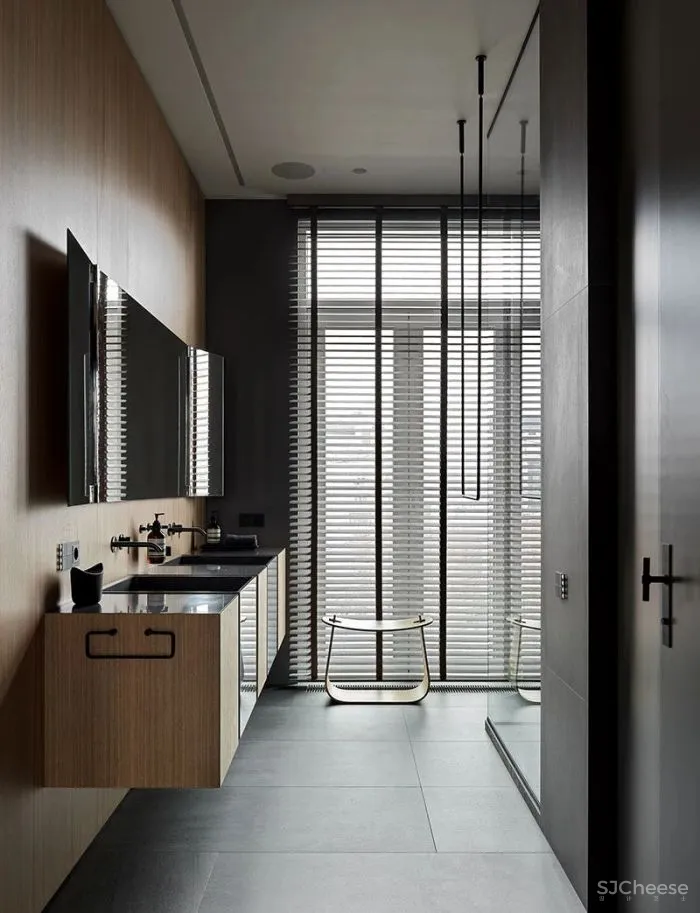 高级灰＋木饰面，二居室这样设计超耐看