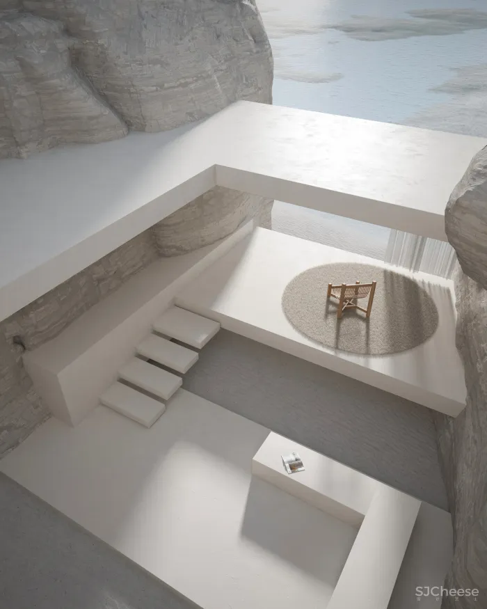 95后小哥做的效果图,同色系更适合极简风