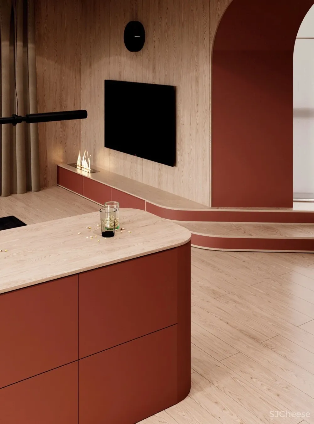 热烈红爱意满满的家