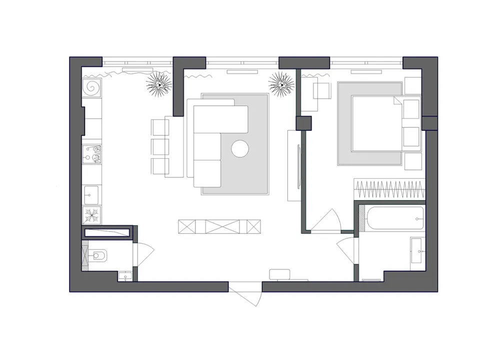 60㎡新古典主义精致公寓，黑白卧室太高级了！