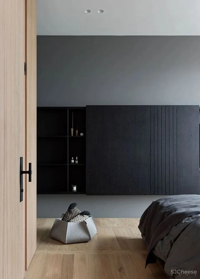 高级灰＋木饰面，二居室这样设计超耐看