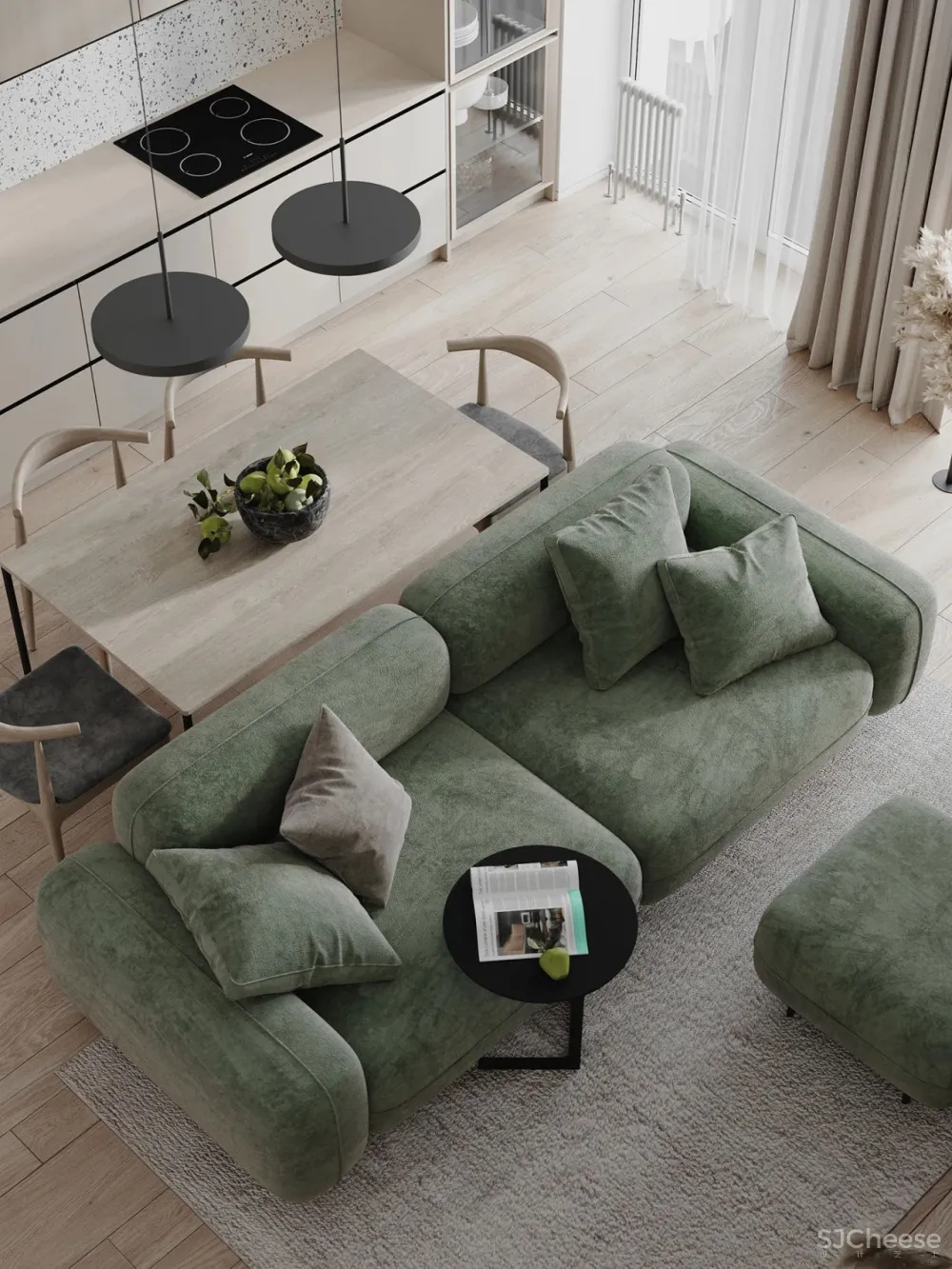 水磨石 橄榄绿,温润美宅!