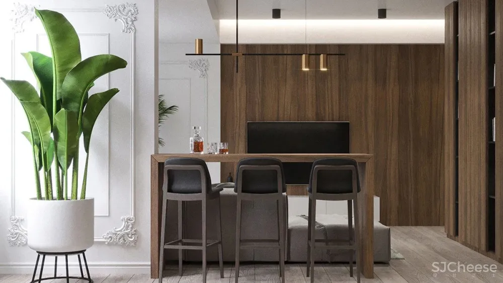 60㎡新古典主义精致公寓，黑白卧室太高级了！