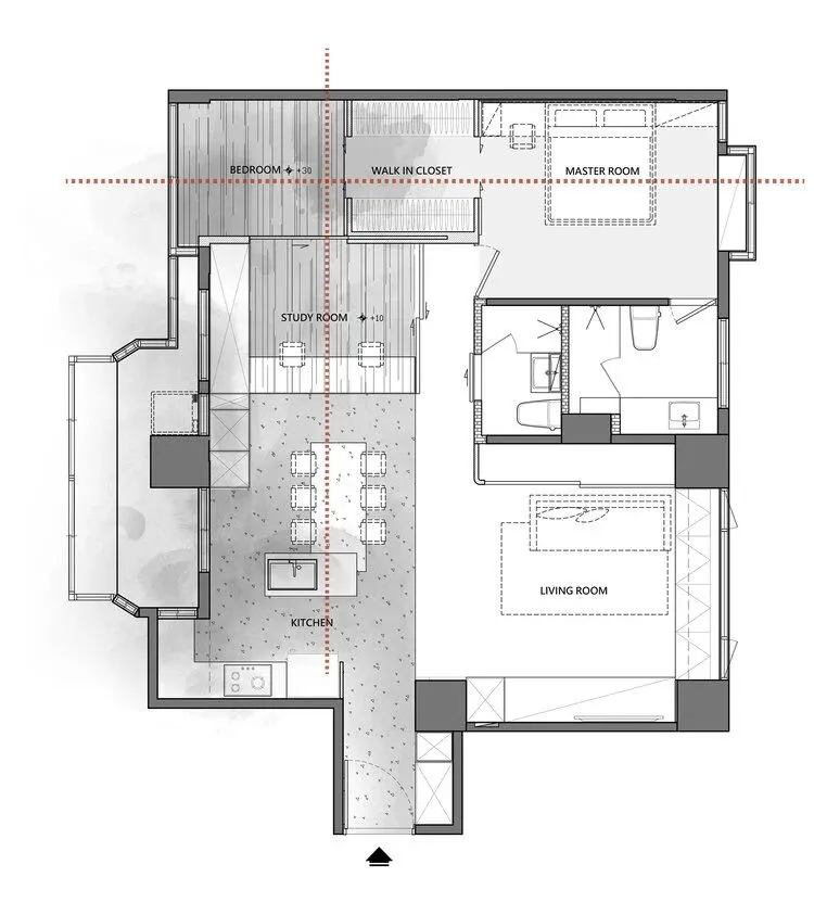 拒绝循规蹈矩,从三室改一室,这个100平米的住宅被改的十分有趣