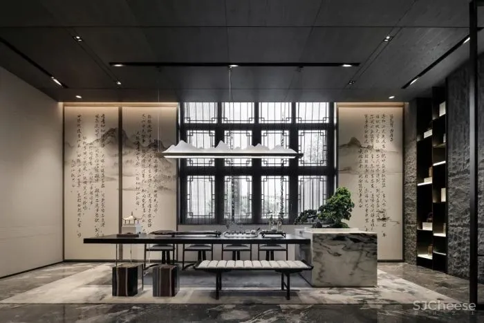 以《千里江山图》为灵感,打造生活与美学并存的空间。