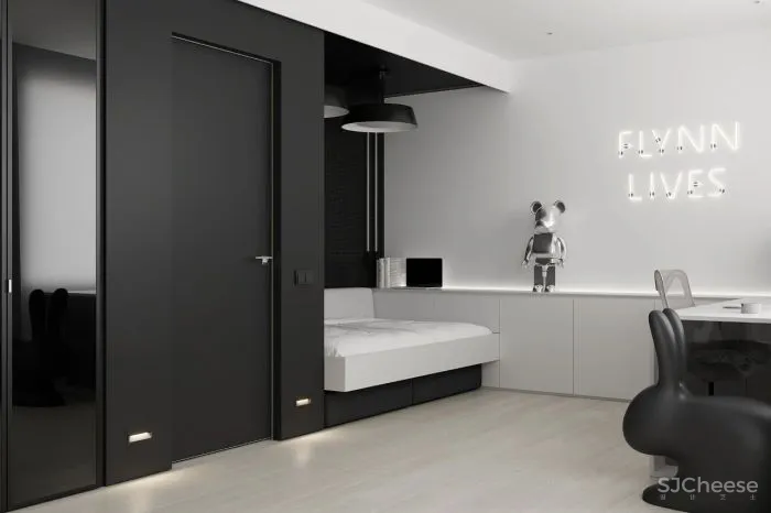 简约风 LOFT,完美演绎黑白调的空间美学