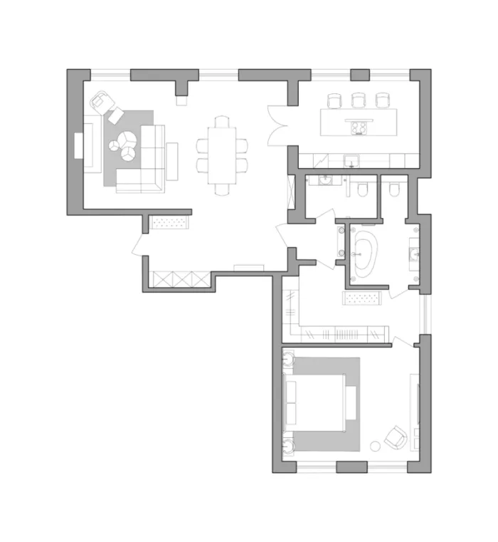 129㎡一居室,古典与现代的气氛,好迷人!