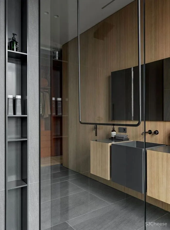 高级灰＋木饰面，二居室这样设计超耐看