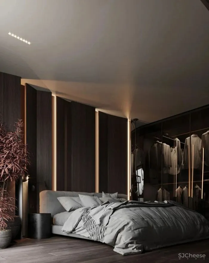 木质肌理 高级灰,优雅低调的现代轻奢美宅