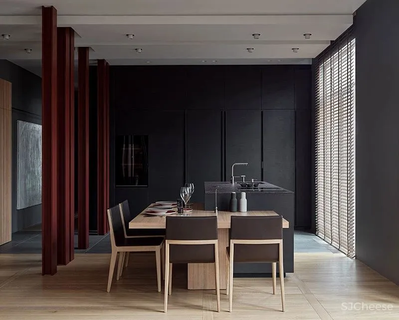 高级灰＋木饰面，二居室这样设计超耐看