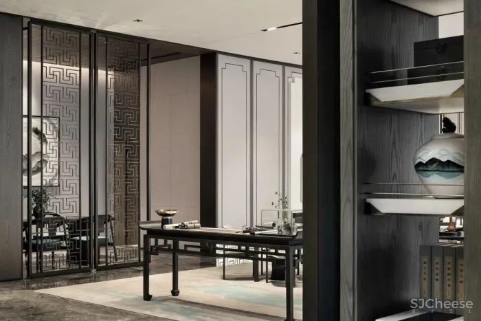 以《千里江山图》为灵感,打造生活与美学并存的空间。