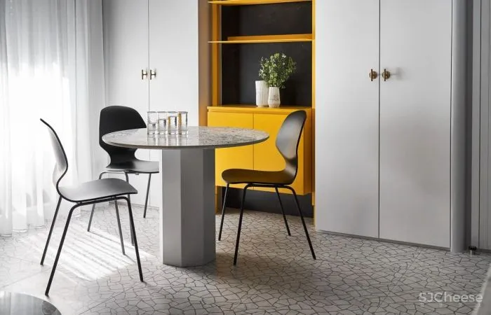 Confident Black, White - Yellow Interiors
