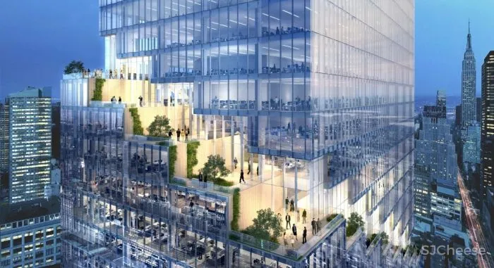 BIG设计的办公大楼,户外露台螺旋上升,每一层都有!