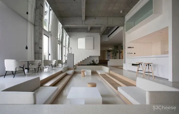 凯佳.江南里售楼中心当代简雅的艺术通感,寓意着未来城居的风向标