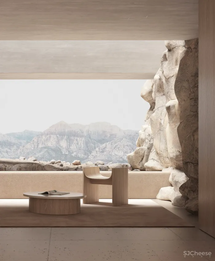 95后小哥做的效果图,同色系更适合极简风