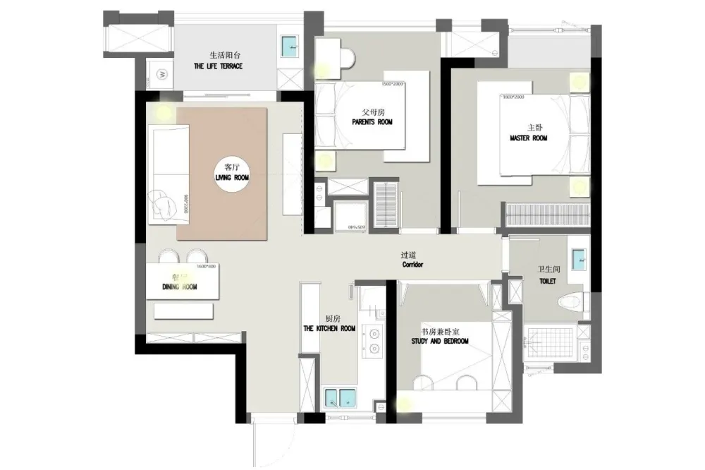 89㎡现代北欧,极简大方的设计,营造清新优雅的舒适