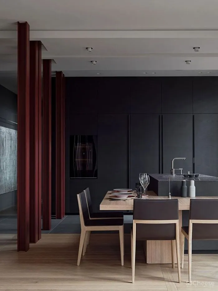 高级灰＋木饰面，二居室这样设计超耐看