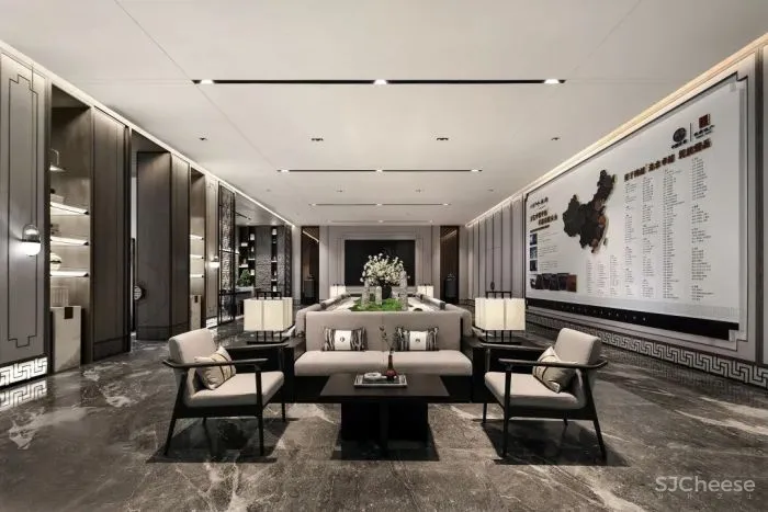 以《千里江山图》为灵感,打造生活与美学并存的空间。