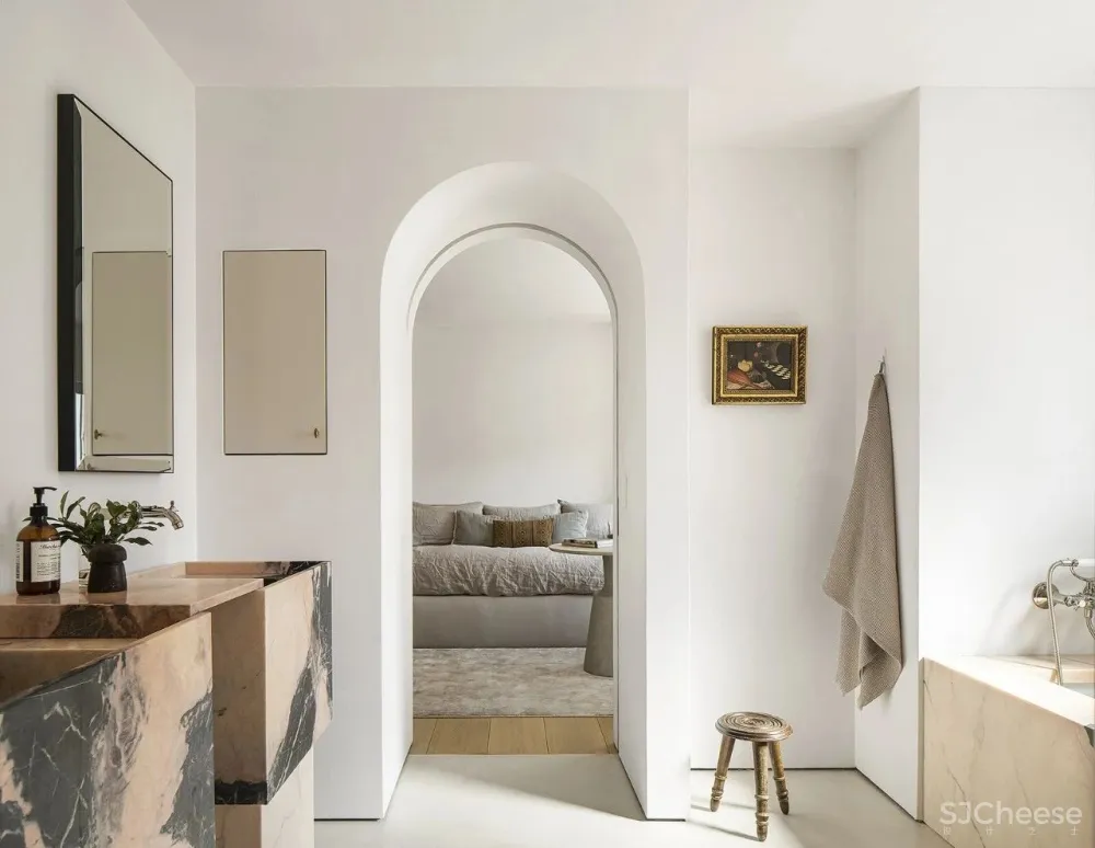 330㎡极简白大宅,拱形元素的高级玩法