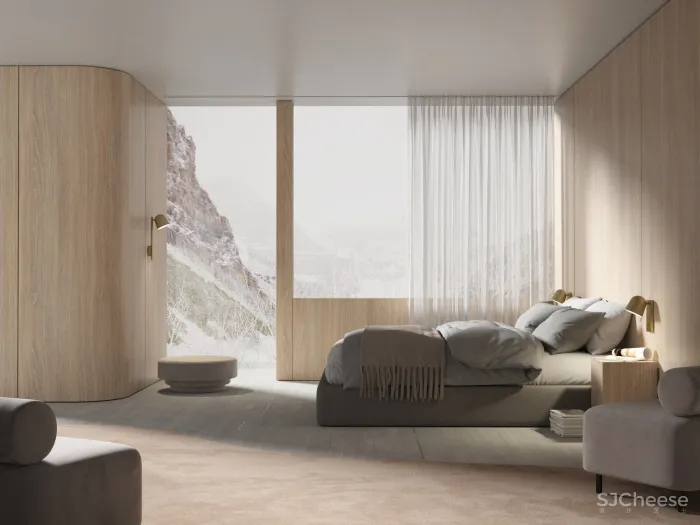 95后小哥做的效果图,同色系更适合极简风