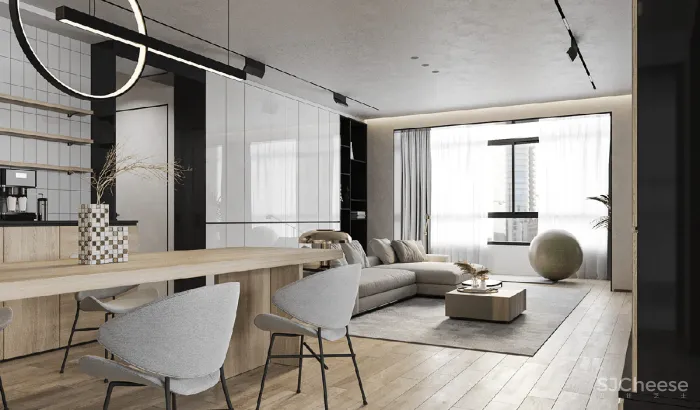 如何完善黑色，白色，木质-灰色调色板