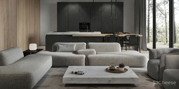 如何完善黑色，白色，木质-灰色调色板