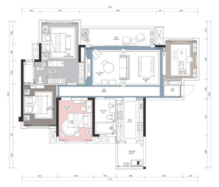 EHOO易虎设计 | 西充泽京西樾府E户型样板房