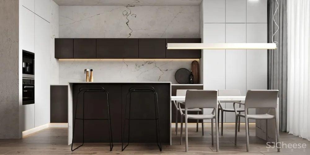 水泥漆、石膏线、大理石、玻璃,现代风格的多重演绎!