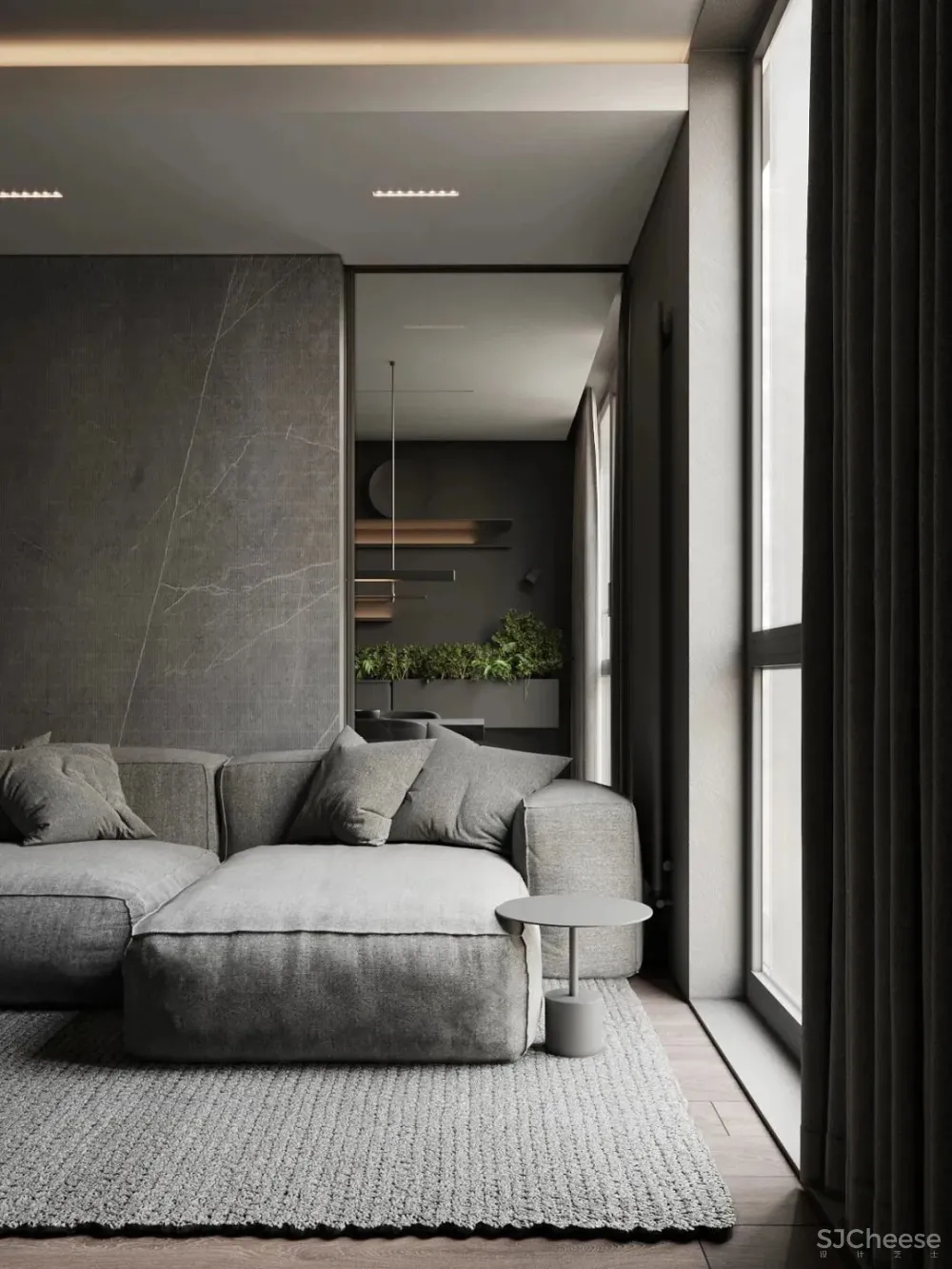 木质肌理 高级灰,优雅低调的现代轻奢美宅