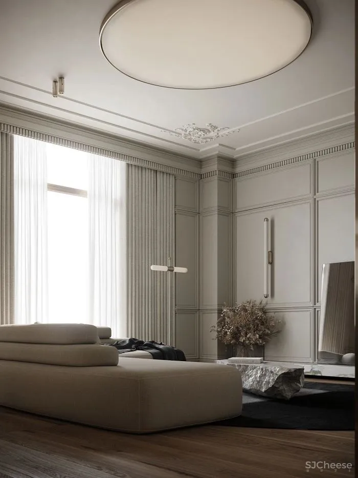 水泥漆、石膏线、大理石、玻璃,现代风格的多重演绎!