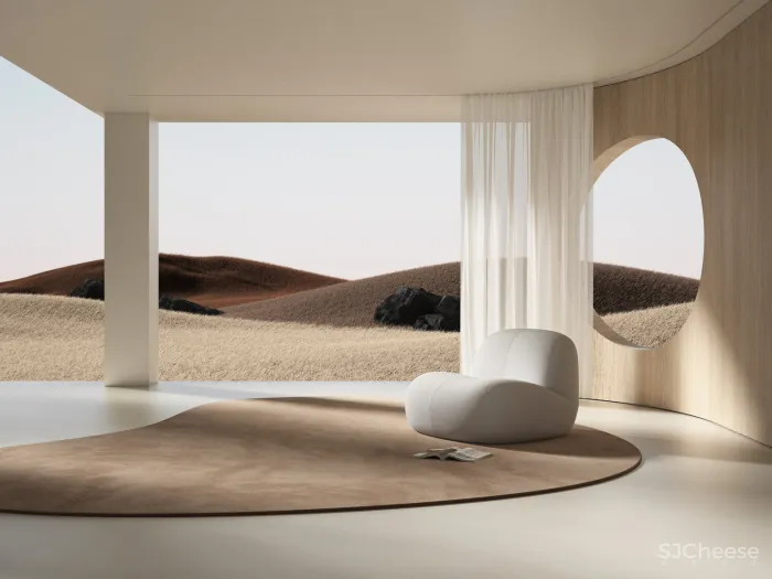 95后小哥做的效果图,同色系更适合极简风